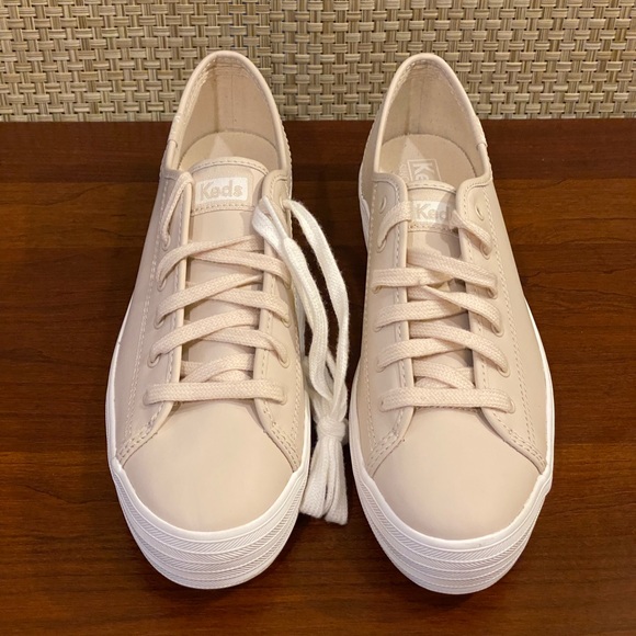🌟2X HP🌟Keds LEATHER Blush Triple Kick Sneakers - Picture 2 of 7